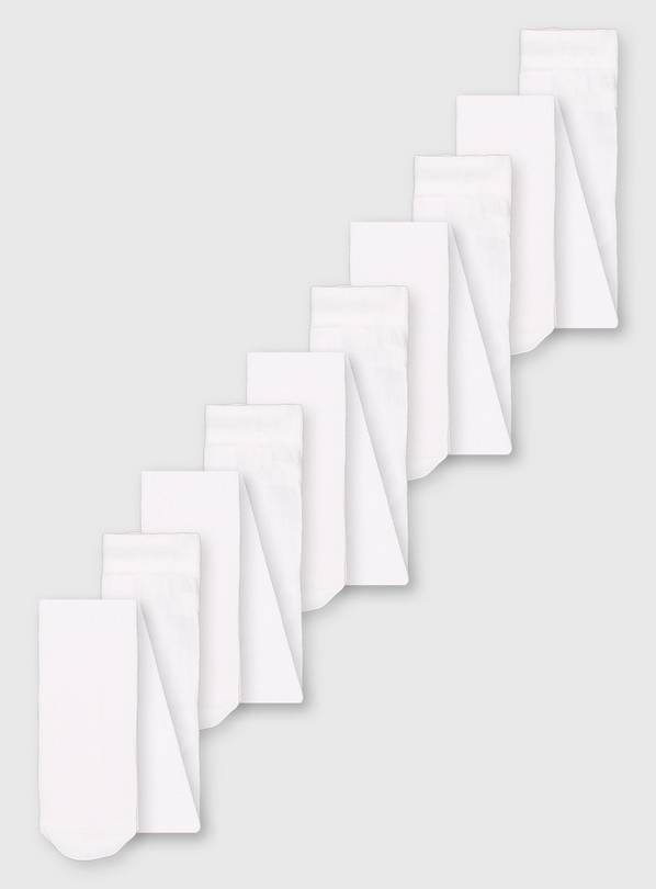 White Supersoft Tights 5 Pack 11-12 years