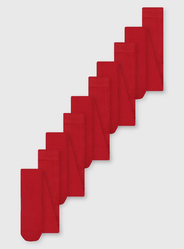 Red Supersoft Tights 5 Pack 9-10 years