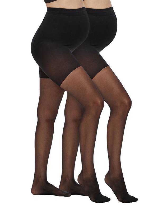 Buy Black Maternity Tights 2 Pack - M/UK10, Maternity clothes