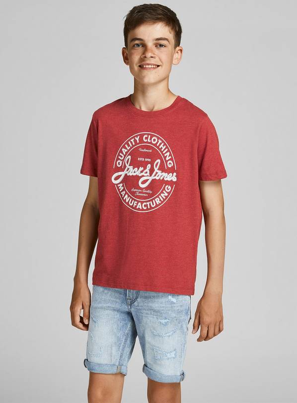 JACK & JONES Junior Red Slogan T-Shirt - 11-12 years