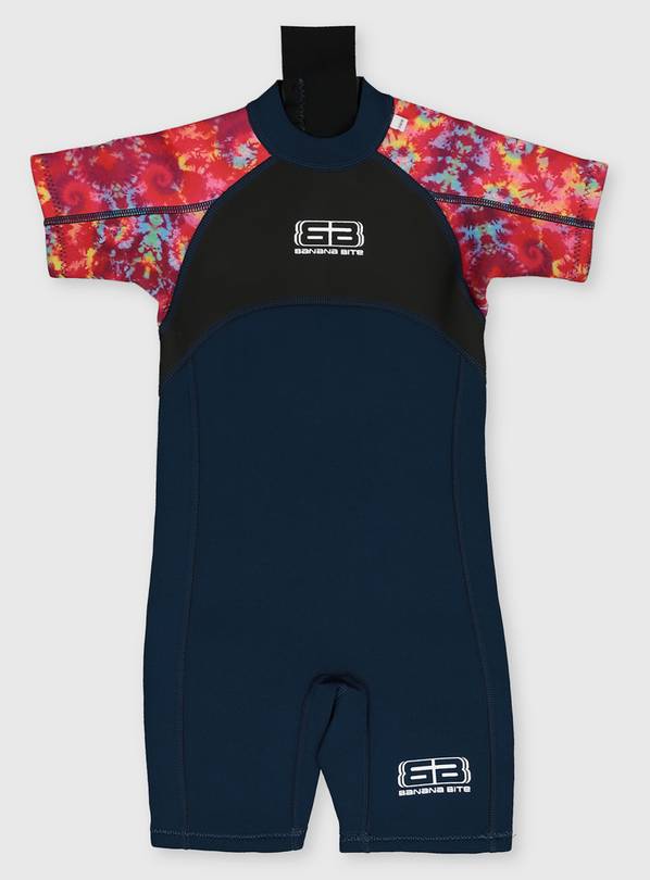 Navy & Pink Short Wetsuit - 9-10 years