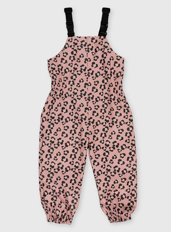 Pink Leopard Shower Resistant Puddlesuit - 1.5-2 years