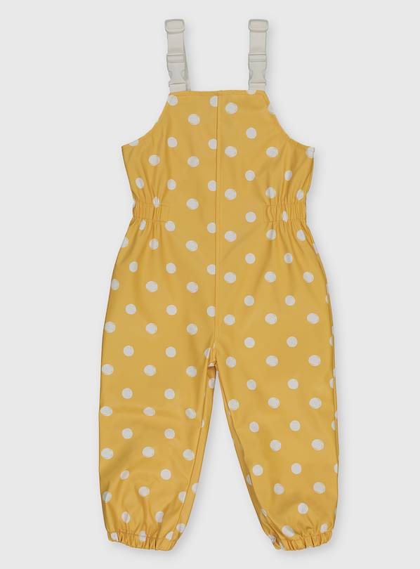 Yellow Spot Shower Resistant Puddlesuit - 1-1.5 years