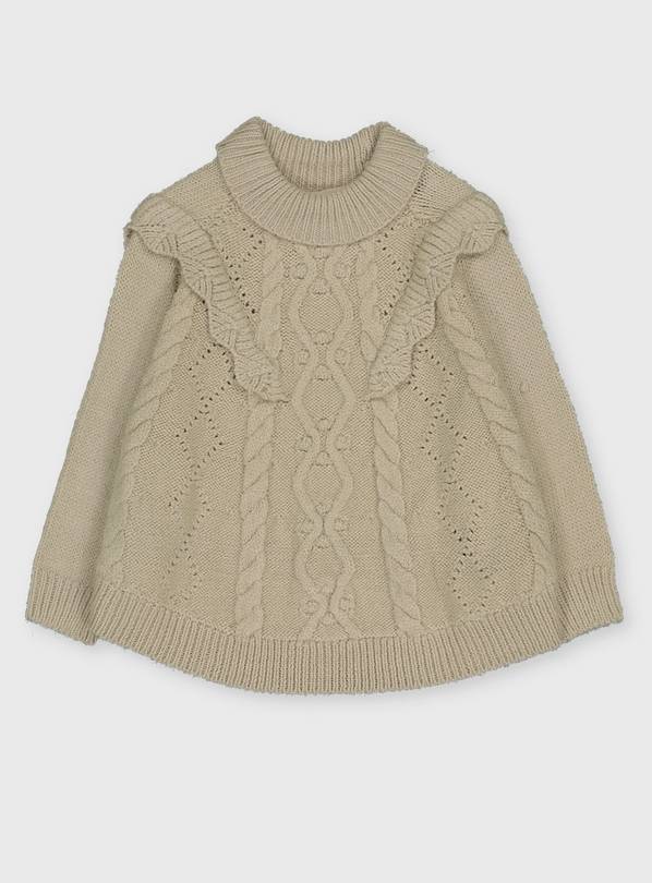 Oatmeal Cable Cape Jumper - 6-7 years