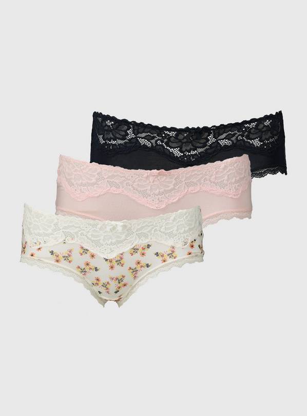 Pink, Navy & Floral Knicker Shorts 3 Pack - 10