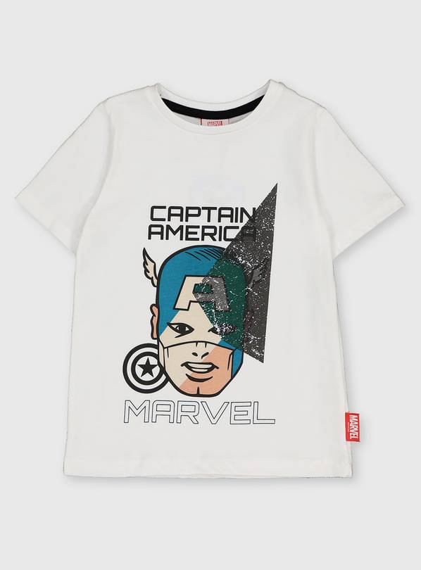 Marvel Captain America White T-Shirt - 7 years