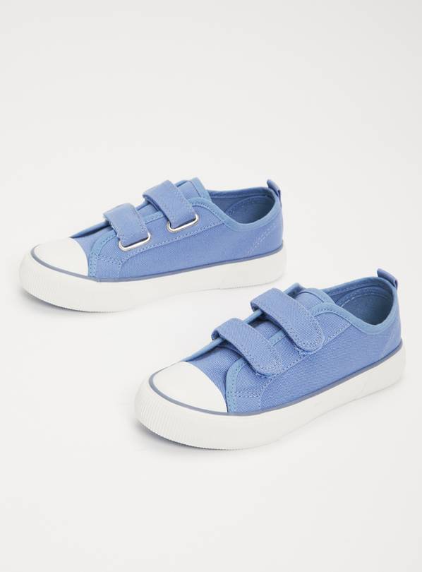 Blue Twin Strap Canvas Trainers - 8 Infant