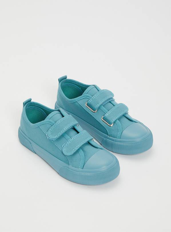 Teal Canvas Twin Strap Trainers - 4