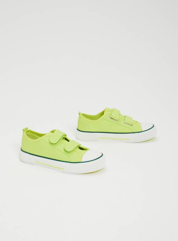 Green Twin Strap Canvas Trainers - 9 Infant