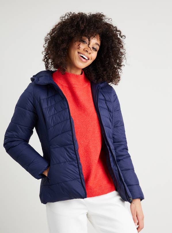 Buy Navy Packaway Padded Jacket With Hood L Jackets Argos