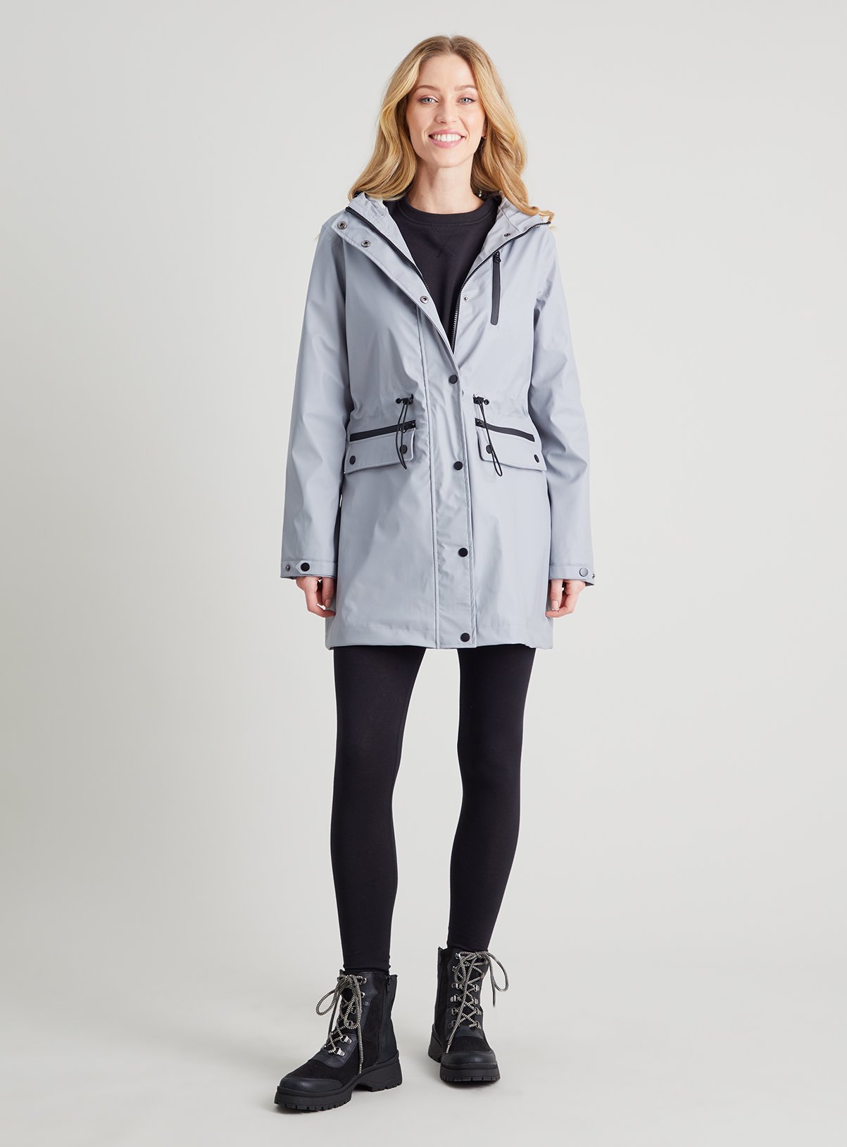 womens grey rain coat