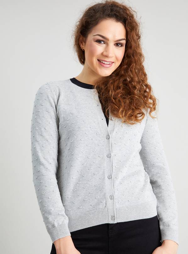 Grey round 2024 neck cardigan