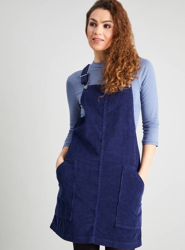 Navy cord hot sale pinafore dress