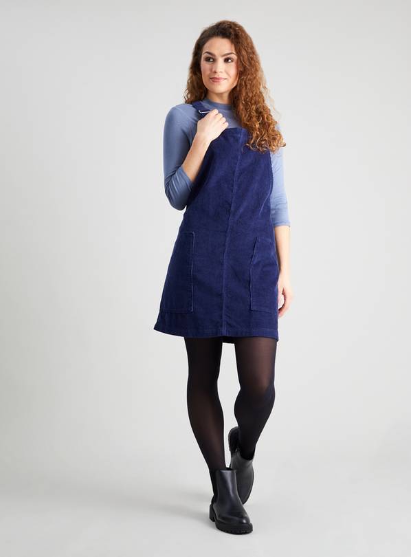 Navy cord hot sale pinafore dress