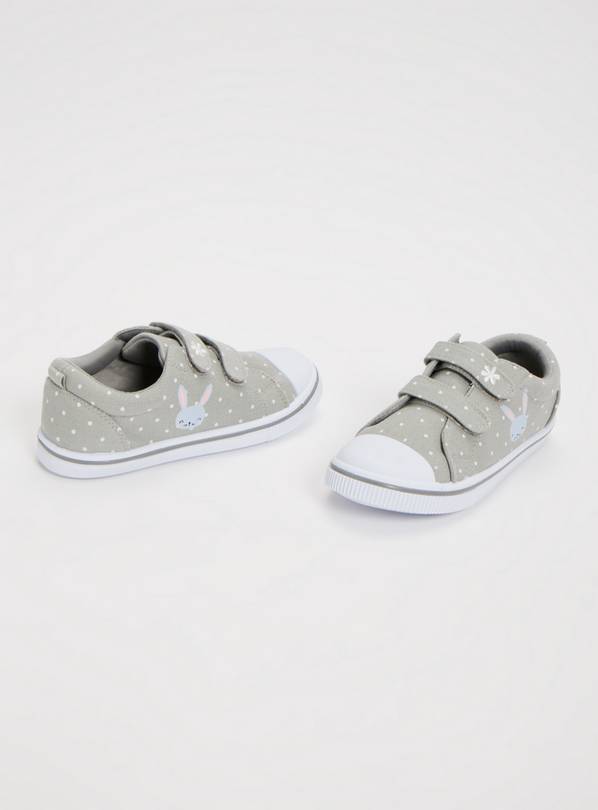 Grey Bunny Canvas Trainers - 10.5 Infant