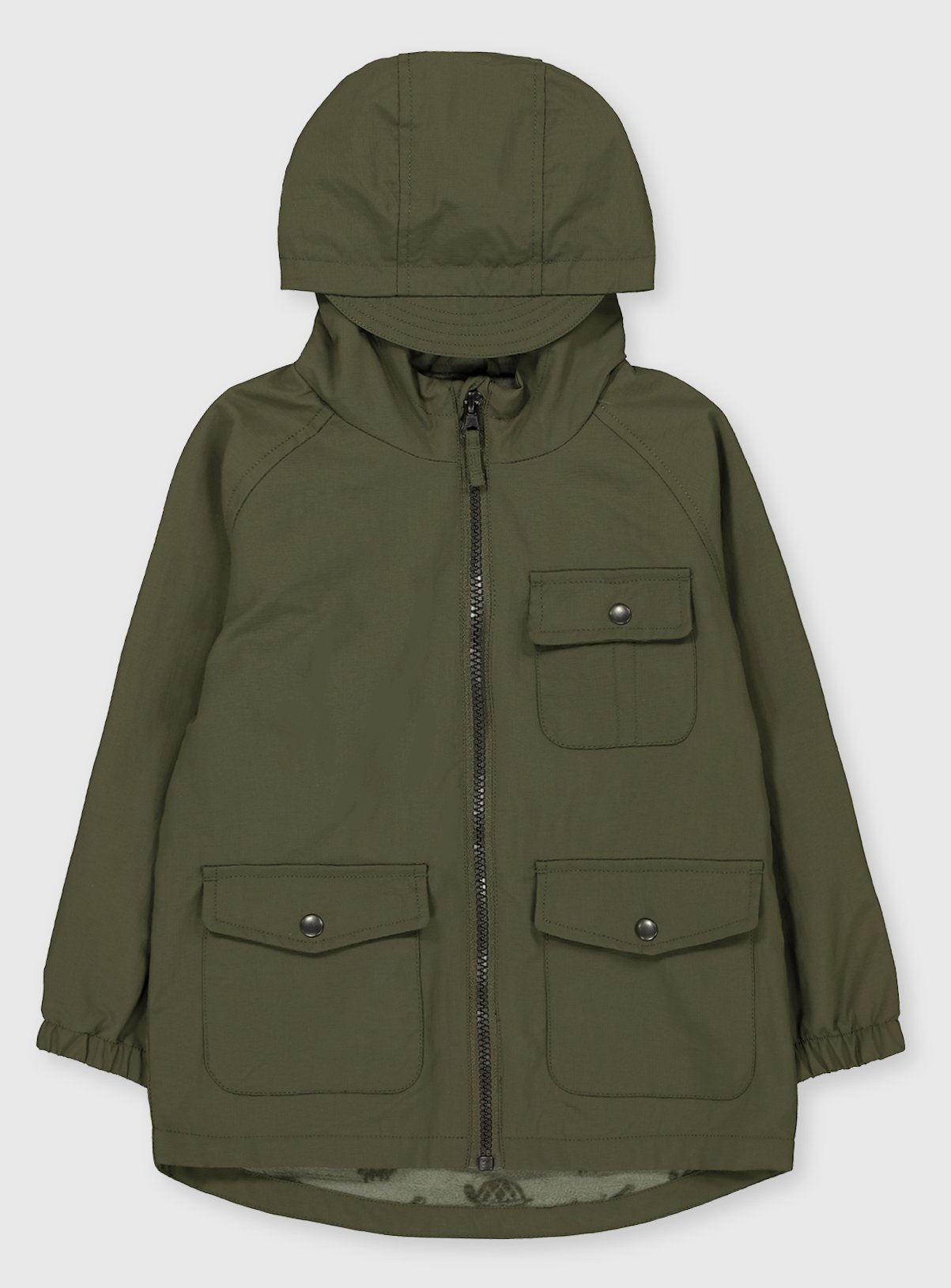 khaki shower resistant utility parka