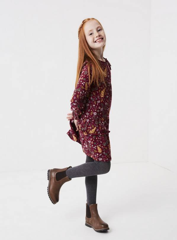 FATFACE Berry Grace Woodland Tier Dress - 10-11 years