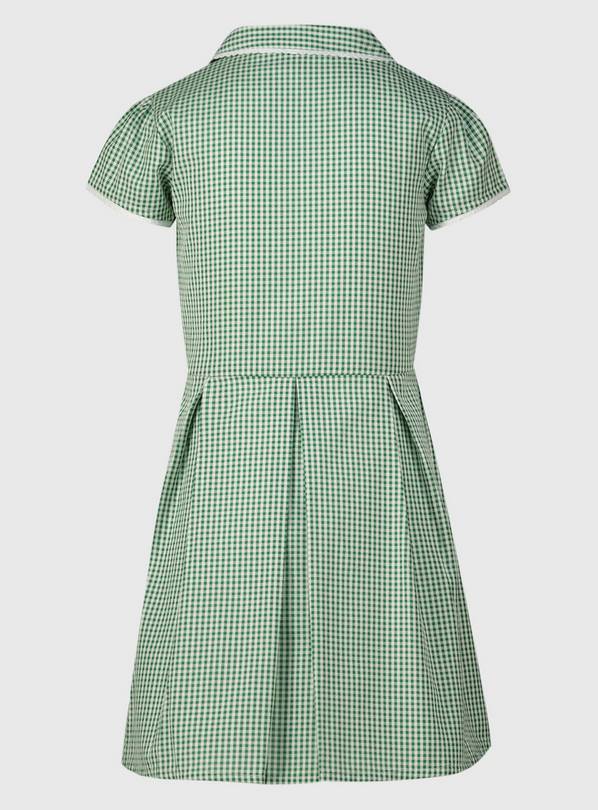 Green and white hot sale check school dress