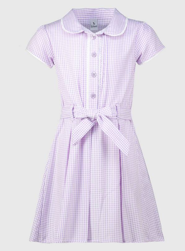 Lilac Gingham Classic School Dress - 3 years