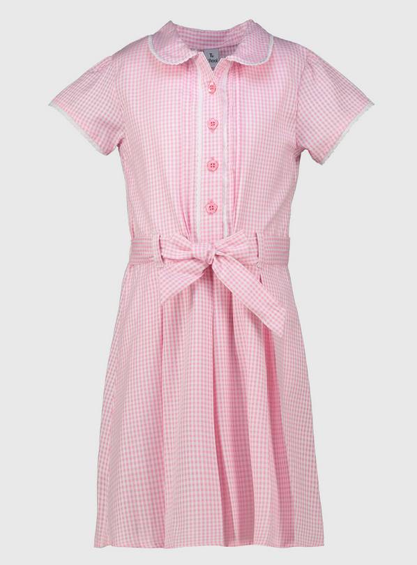 Pink Gingham Classic School Dress - 3 years