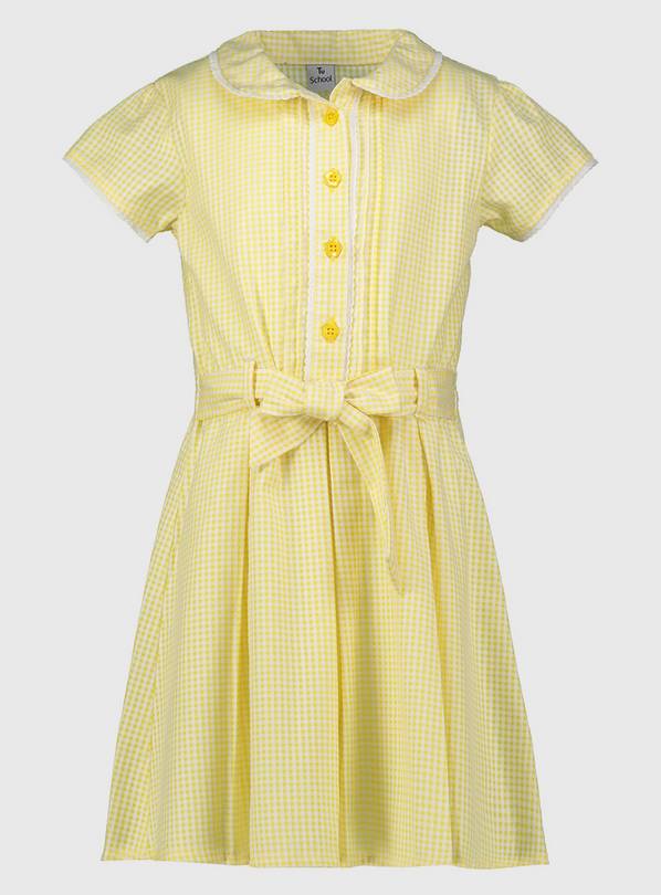 Yellow Gingham Classic School Dress - 4 years
