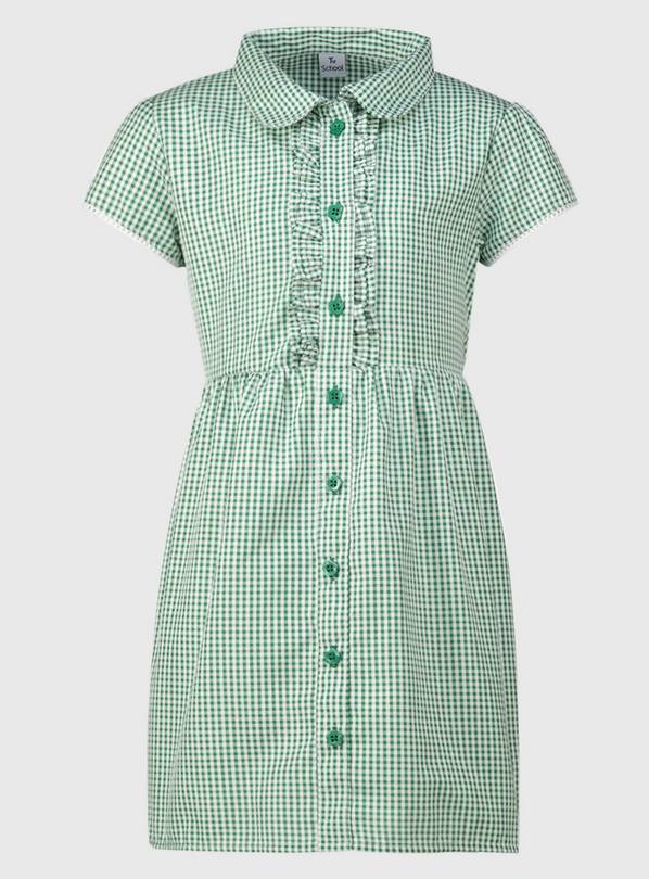 Green Gingham Classic Plus Fit Dress - 9 years