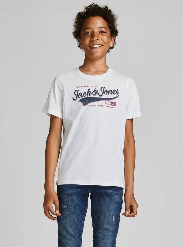 JACK & JONES Junior White Logo Print T-Shirt - 12 years