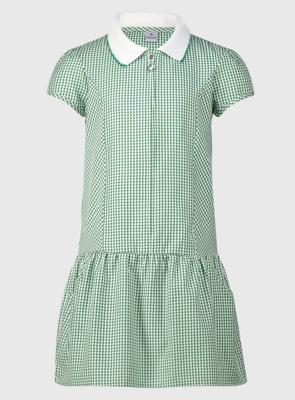 Green Sporty Gingham School Dress - 8 years
