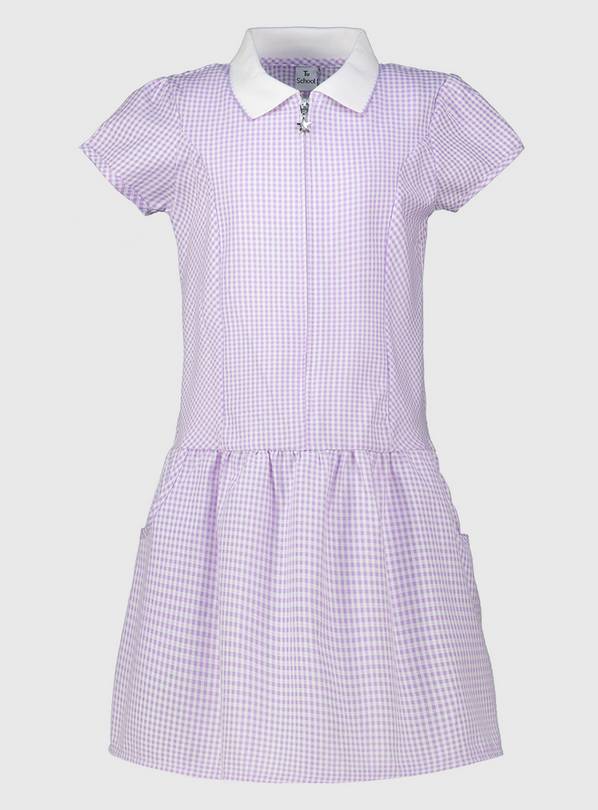 Lilac Sporty Gingham School Dress - 6 years