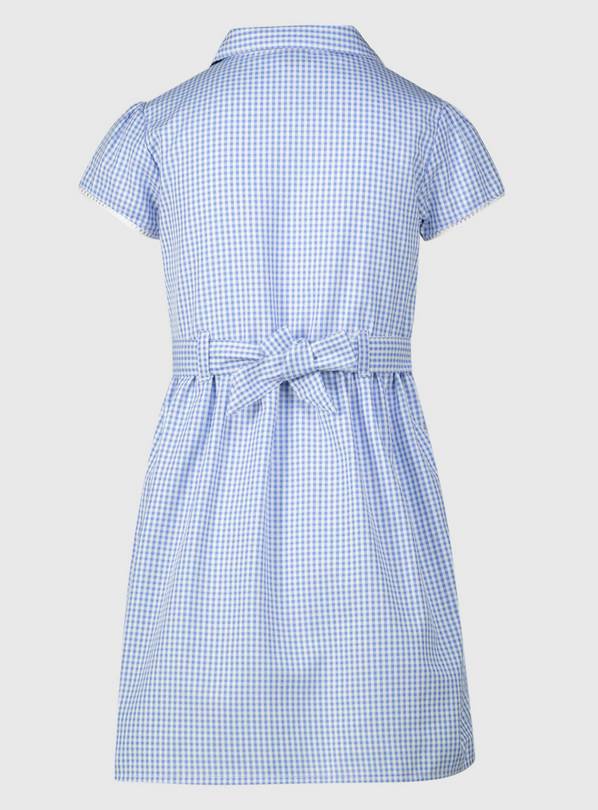 Light blue outlet gingham dress