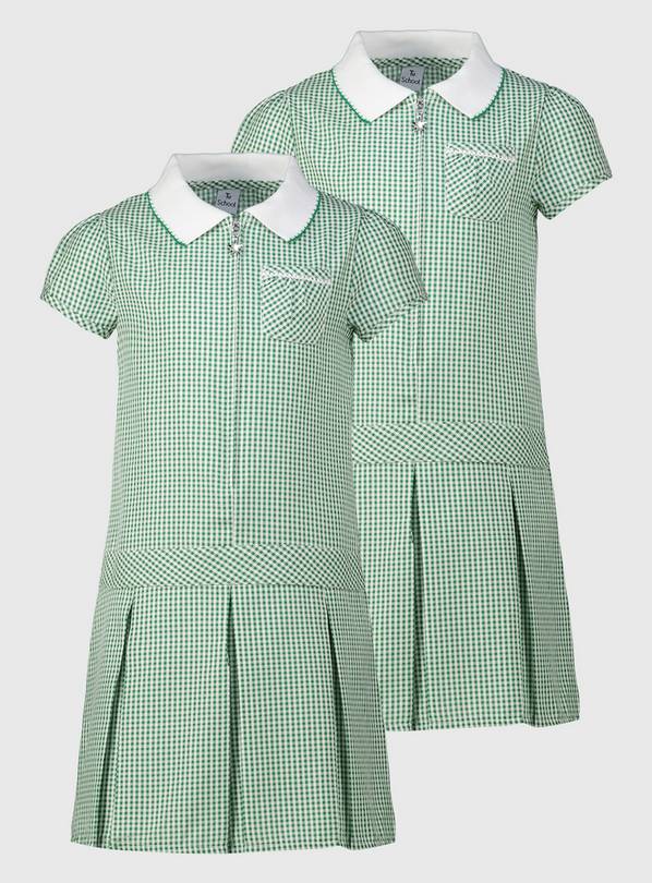 Green checked school outlet dress