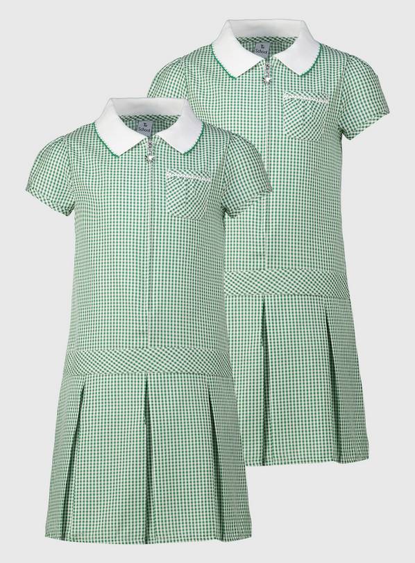 Buy Green Gingham Sporty Dress 2 Pack - 10 years | School dresses and ...