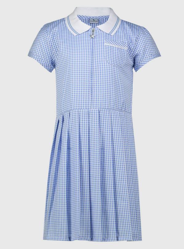 Blue Gingham Sporty Pleated Dress - 5 years