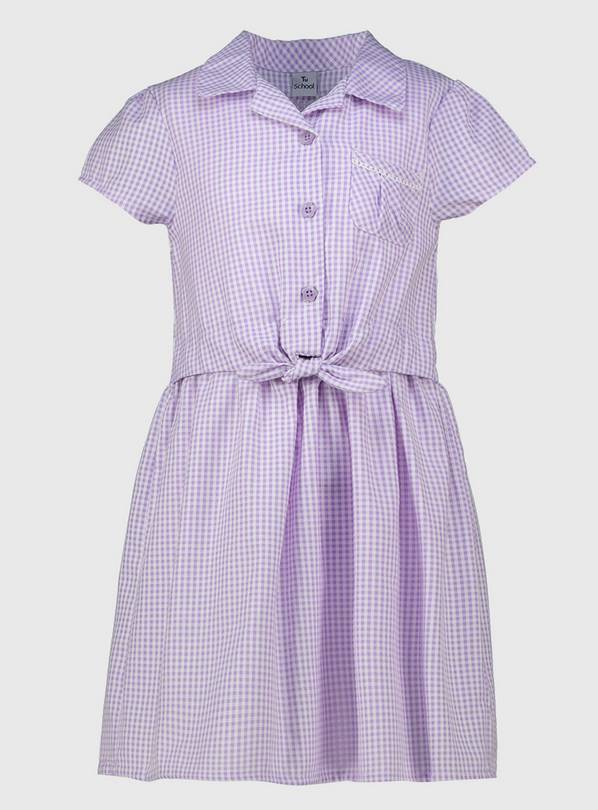 Buy Lilac Gingham Tie Front School Dress - 9 years | School dresses and ...