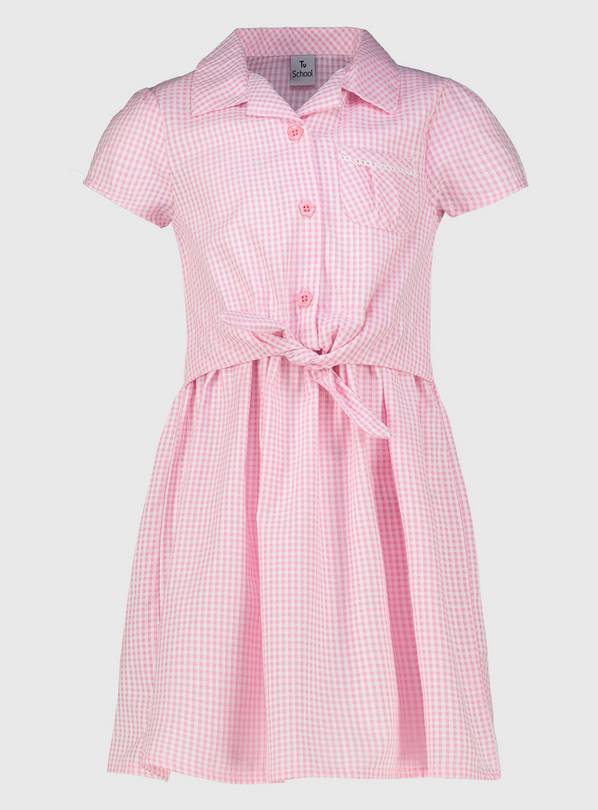 Buy Pink Gingham Tie Front School Dress - 4 years | School dresses and ...