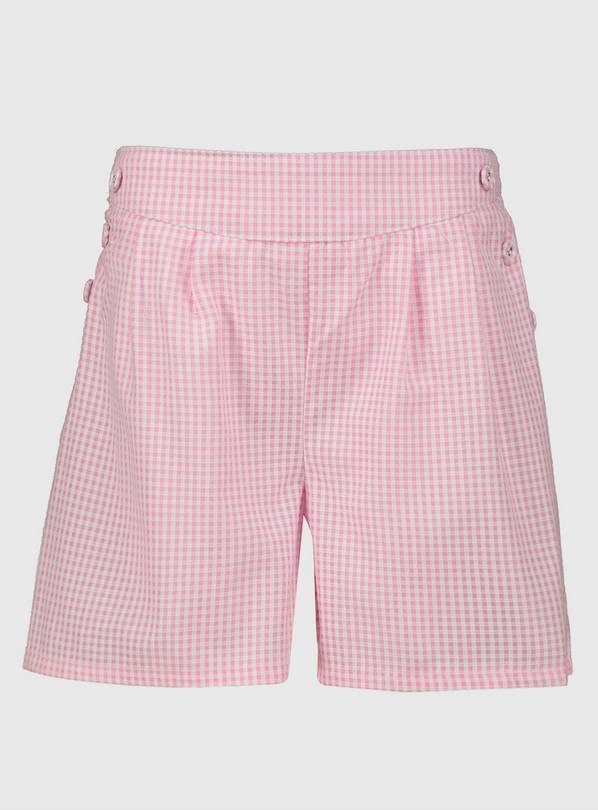 Pink Gingham School Culottes - 5 years