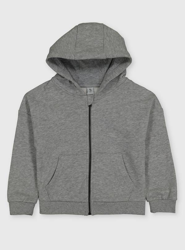 Grey Marl Zip-Through Hoodie (3-14 Years) 9 years