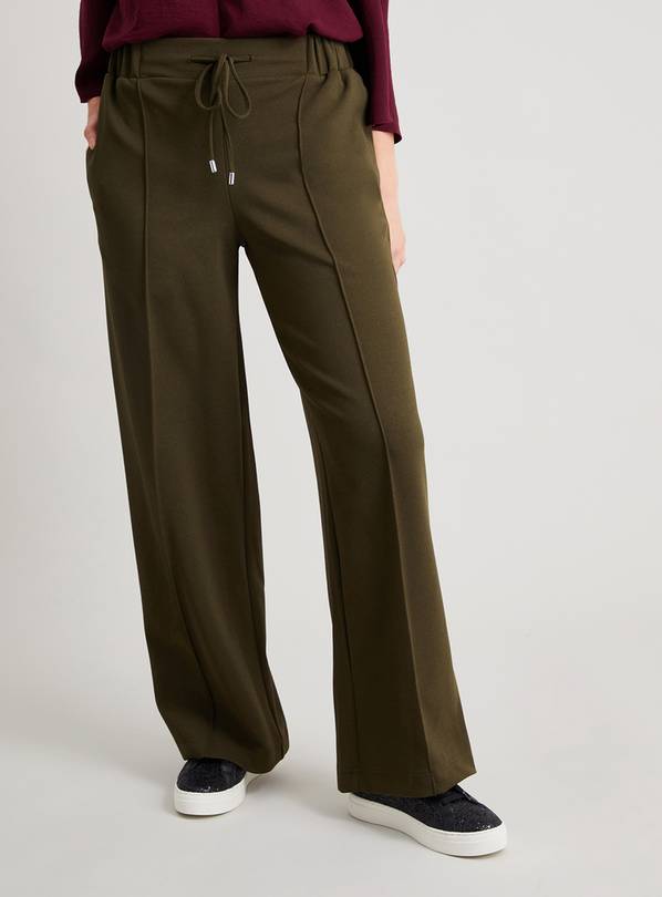 Olive Green Wide Leg Trousers - 8