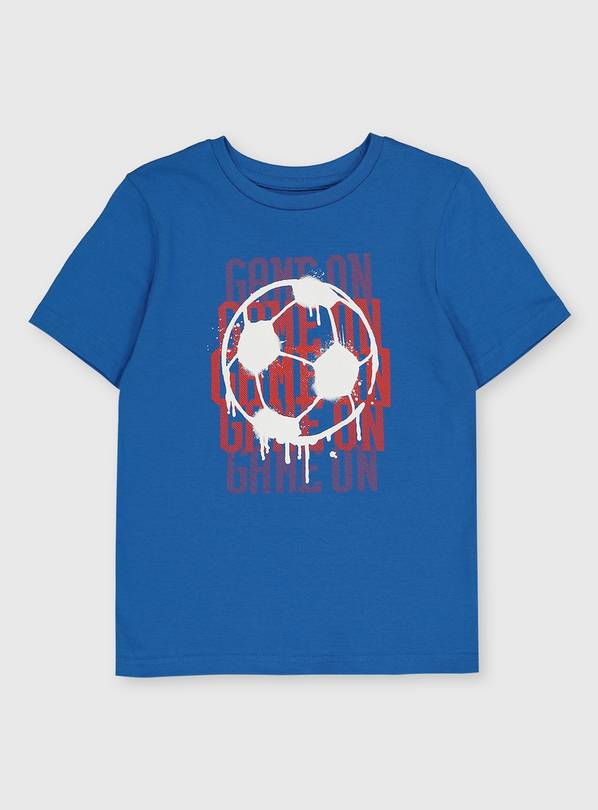 Buy Blue Game On Football T-Shirt - 7 years | T-shirts and shirts | Argos