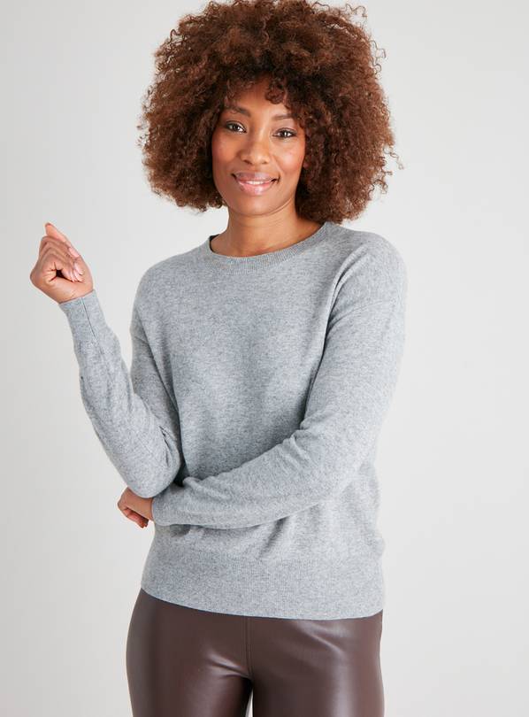 Buy Grey Crew Neck Jumper With Cashmere - 20 | Jumpers | Argos