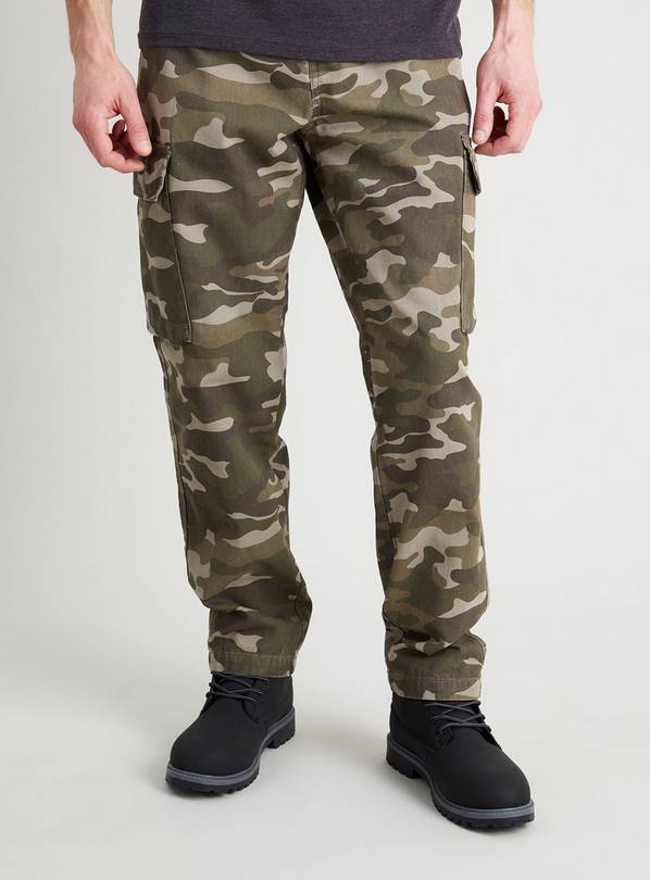 Buy Khaki Camouflage Cargo Trousers - W38 L30 | Trousers | Argos