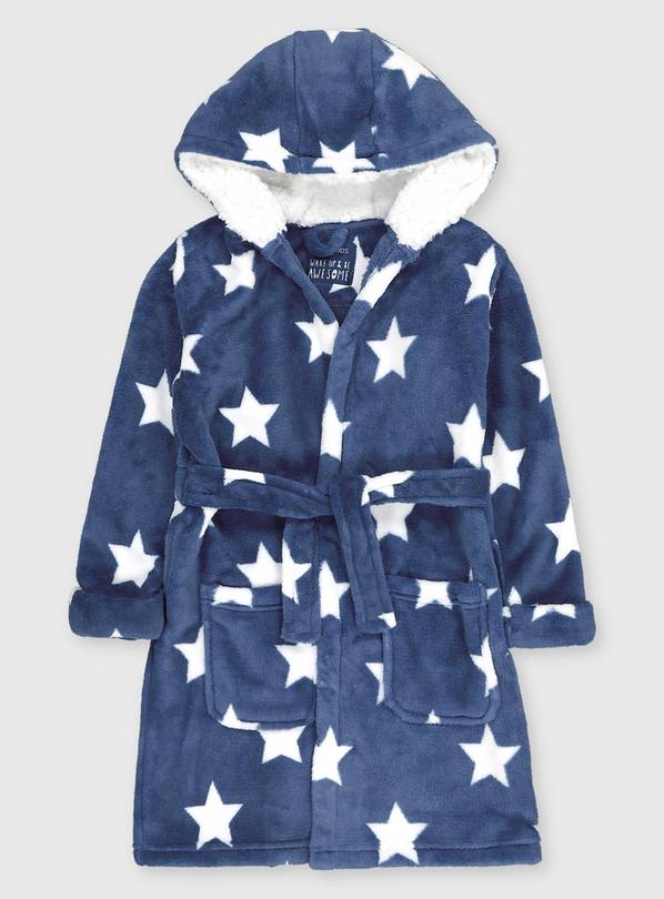 Buy Blue & White Star Hooded Dressing Gown 1.52 years Pyjamas Argos