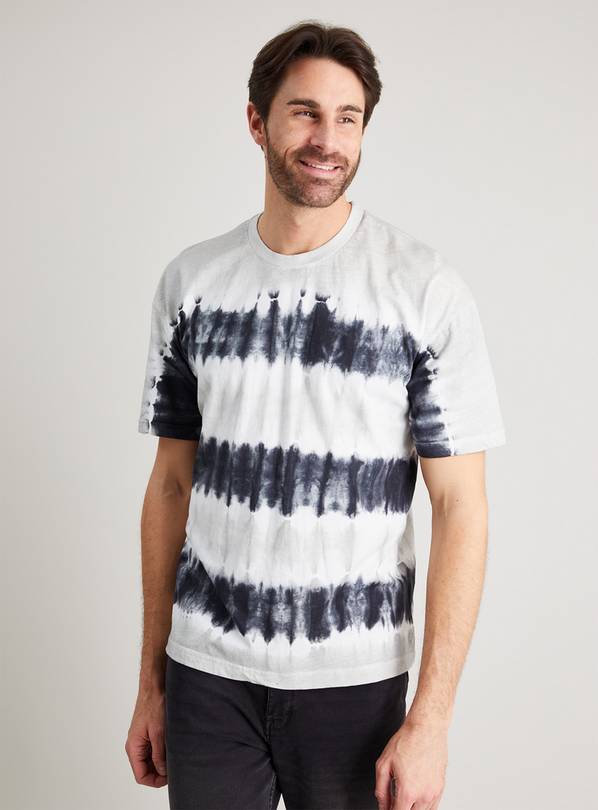 Grey Tie Dye Relaxed Fit T-Shirt - XL