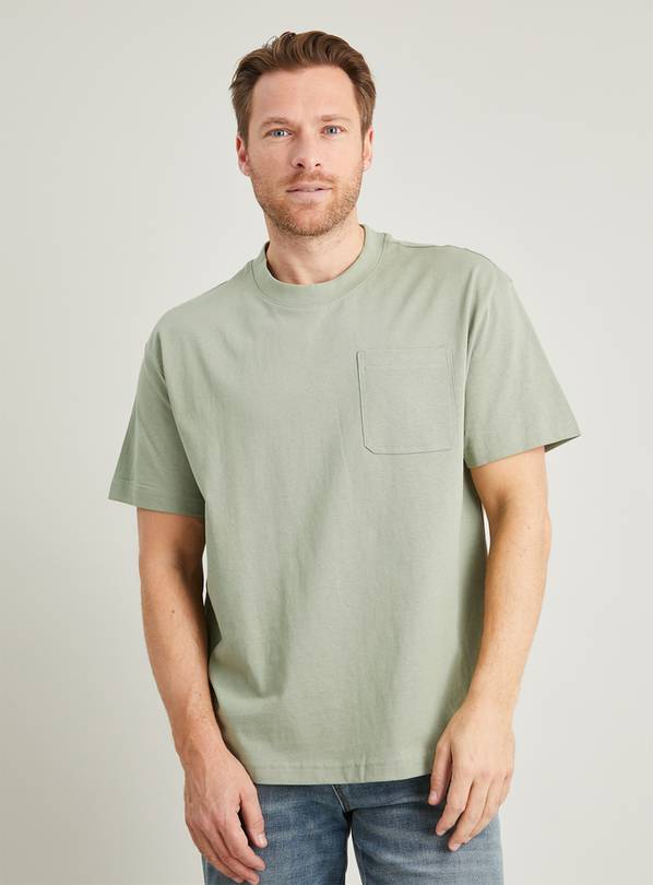 Green Relaxed Fit Pocket T-Shirt - XXXL