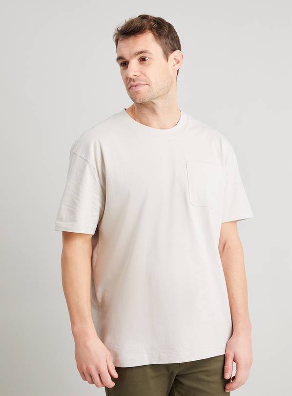 Stone Relaxed Fit Pocket T-Shirt - M