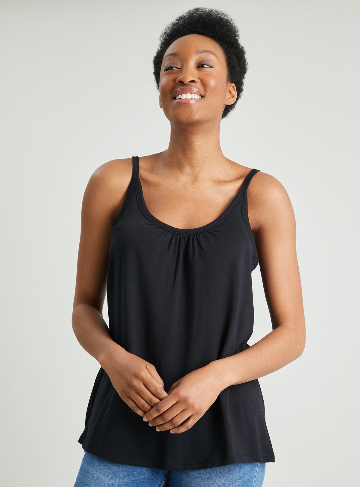 LTS Tall Women's Black Vest Top