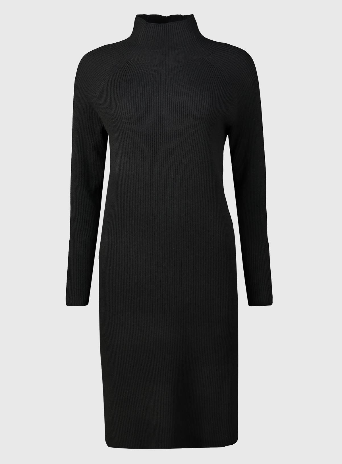 SKU: MEADOWS LS HIGH NECK RIB DRESS:Black:S - Image 3
