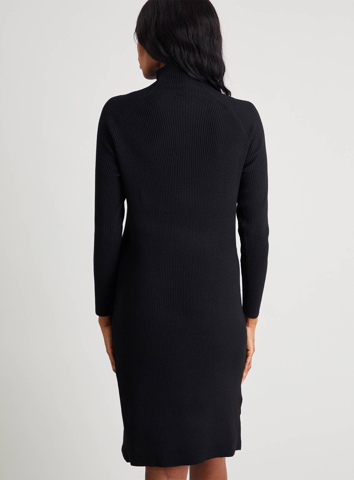 SKU: MEADOWS LS HIGH NECK RIB DRESS:Black:S - Image 4