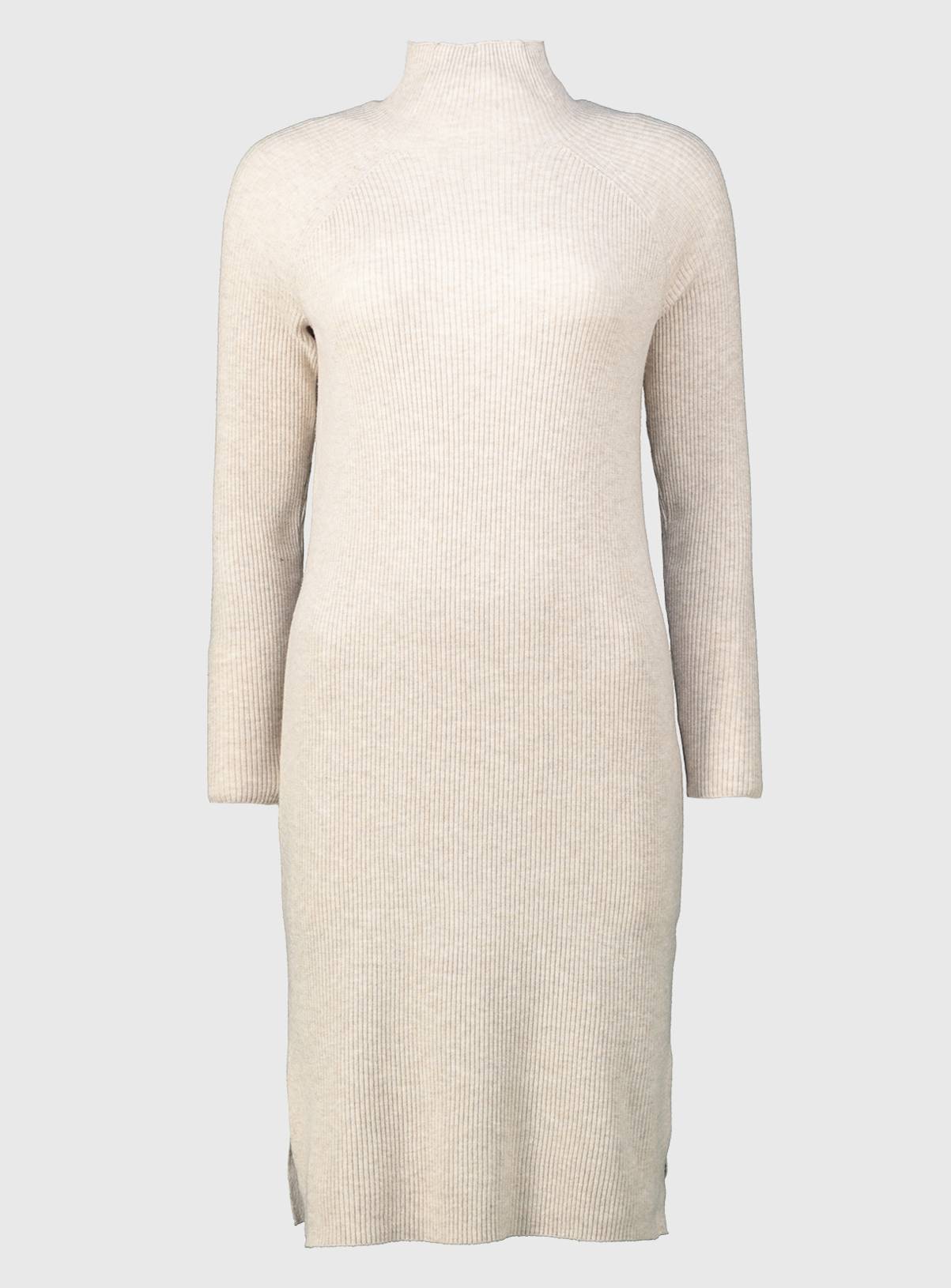 SKU: MEADOWS LS HIGH NECK RIB DRESS:Oatmeal:M - Image 3