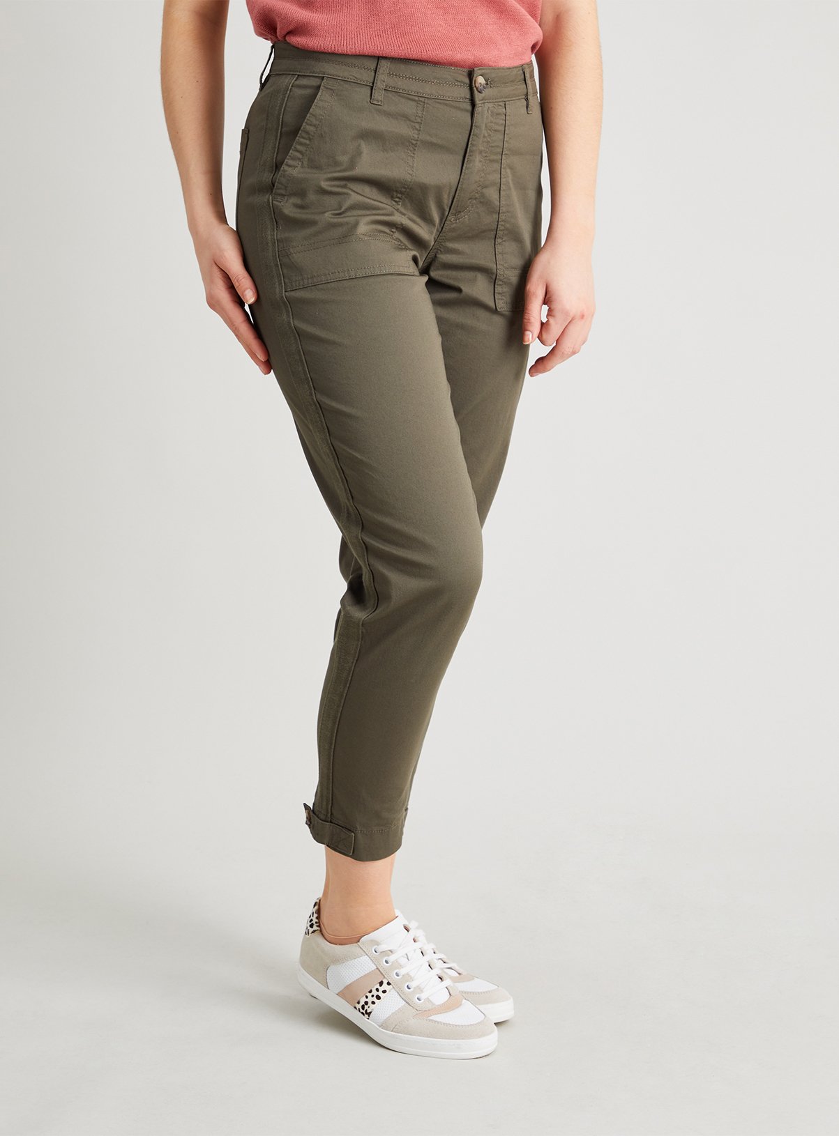 khaki green utility trousers